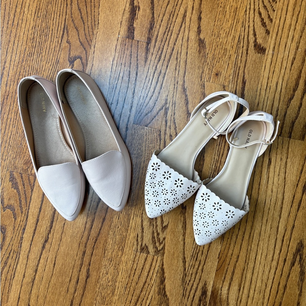 Bundle of Old Navy Light Pink Women's Pointed Toe Loafers and Flats